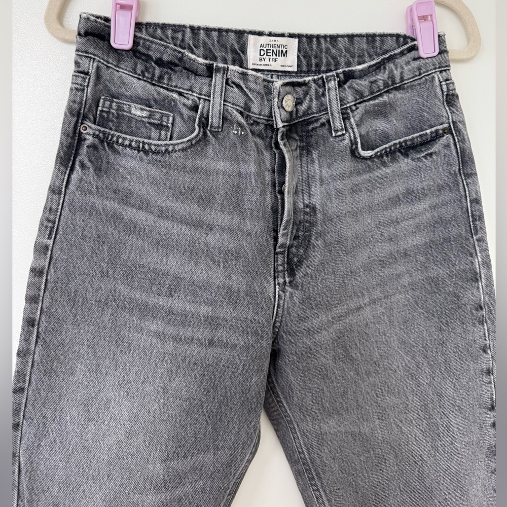 Zara Authentic Black Light Wash/Gray Denim Jeans by TRF